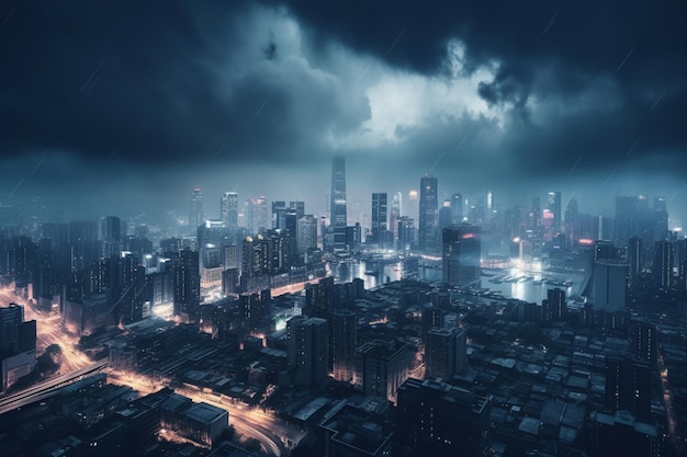 Een regenachtige nacht in Shanghai