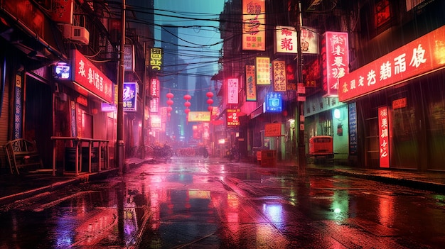 Een regenachtige nacht in Tokio, Japan