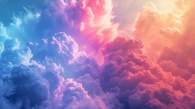 Een regenboog kleur wolken