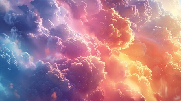 Een regenboog kleur wolken