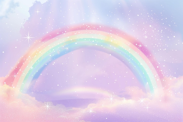 Foto een regenboog wordt in de lucht getoond met een regenbogen op de achtergrond