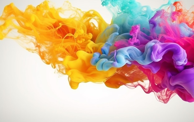 Een regenboogkleurige vloeistof is gekleurd met verschillende kleuren.