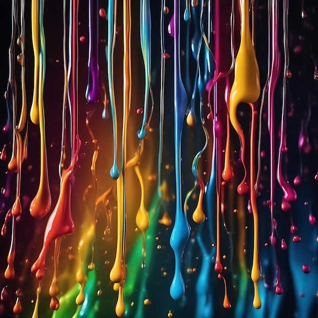 een regenboogkleurige vloeistof wordt in een glas gegoten