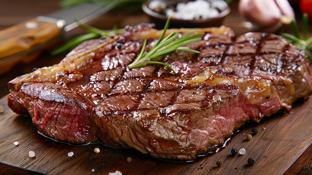 Een ribeye steak gekookt in de oven