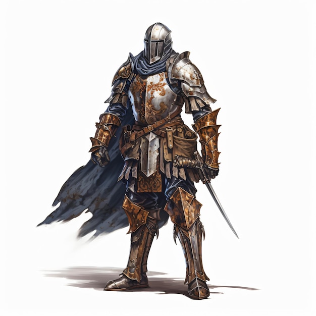 Een ridder geïsoleerd op een witte achtergrond