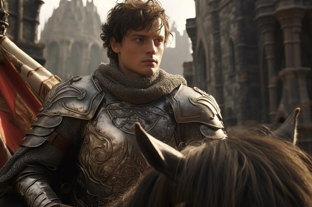 Foto een ridders plechtige gelofte om het koninkrijk te beschermen en re 001703