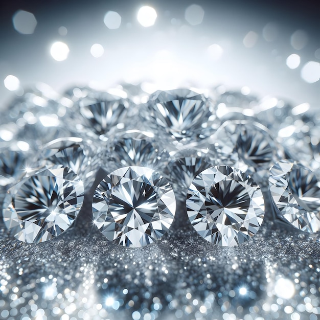 Foto een rij glinsterende diamanten verblindt