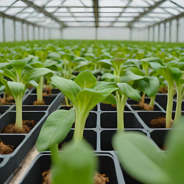 een rij planten in een kas met de woorden "plant" aan de onderkant