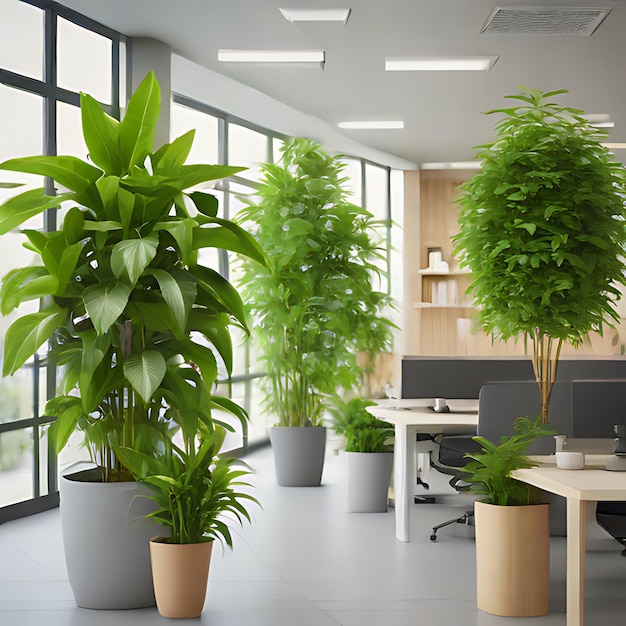 Foto een rij planten met het woord in een pot op de muur