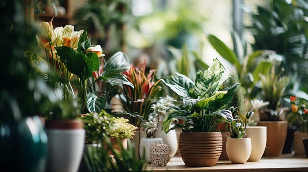 Een rij potplanten op een vensterbank