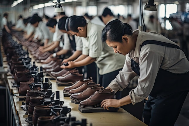 een rij schoenen met het nummer 6 erop