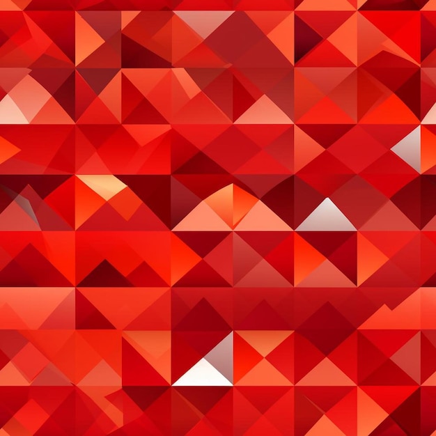 Een rode abstracte achtergrond met een rood vierkant en driehoeken.