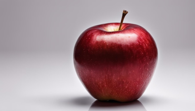 Een rode appel met een stengel.