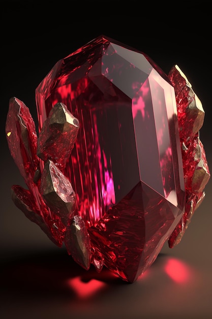 Foto een rode edelsteen met een grote edelsteen in het midden.