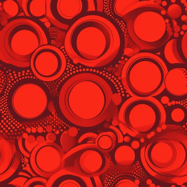 Een rode en zwarte achtergrond met cirkels en de woorden "het woord" erop