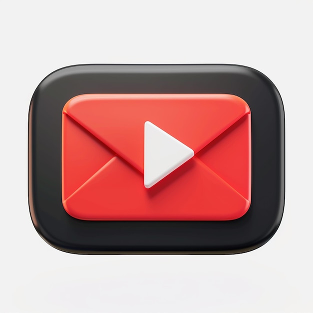 een rode en zwarte knop die video op het scherm zegt