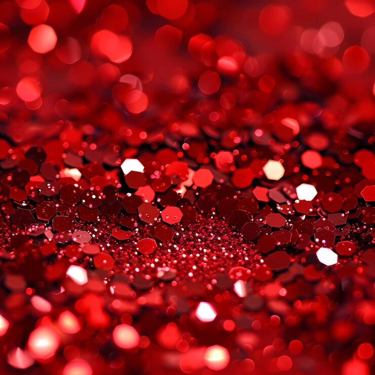 Foto een rode glitter met zilveren glitter en rode glitter
