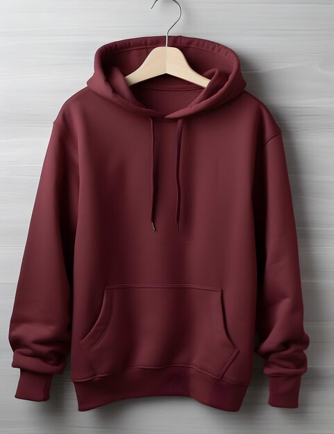 een rode hoodie met een hoodie erop