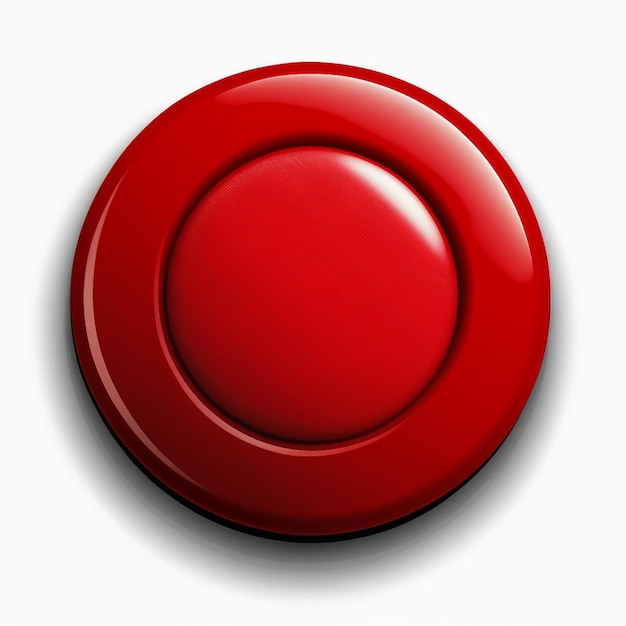 Een rode knop met een ronde vorm waarop staat "no nonsense".