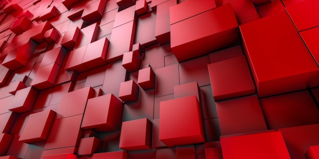 Een rode muur gemaakt van rode blokken achtergrond