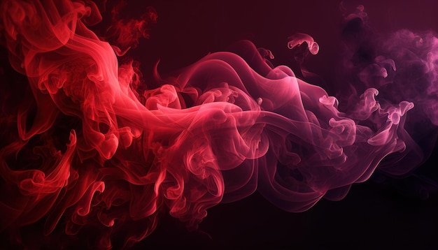 Een rode rook wordt getoond tegen een zwarte achtergrond