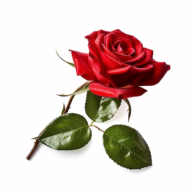 Een rode roos met het woord roos erop