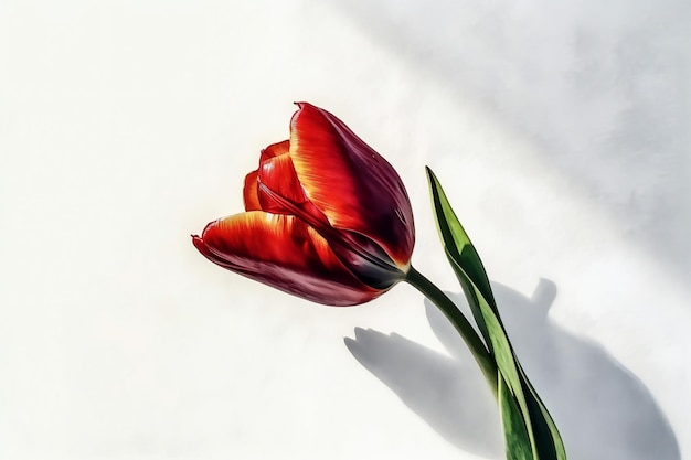 Een rode tulp met het woord tulp erop