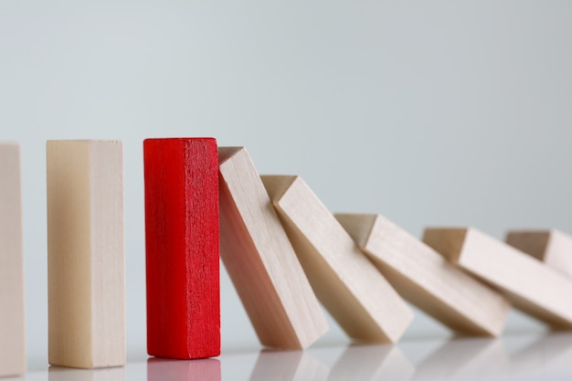 Een rode winnaar loterij hout blok rij