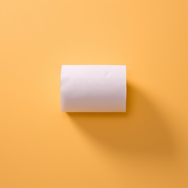 Een rol wc-papier op een oranje achtergrond