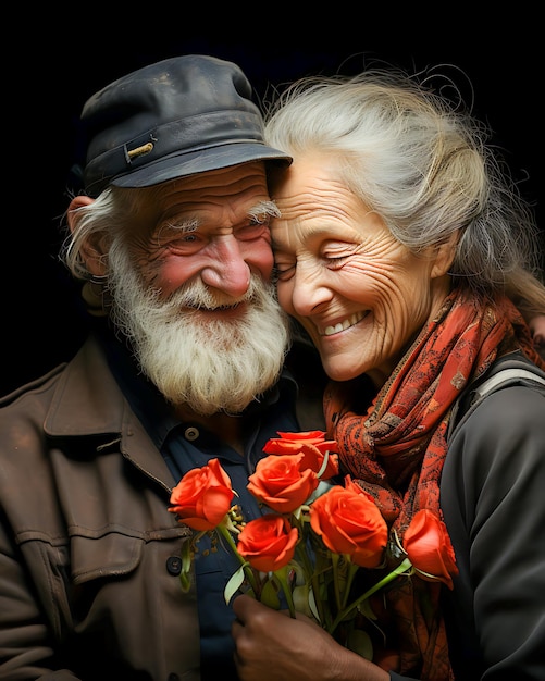 Foto een romantisch koppel's valentijnsdag hu omhelzing liefde ze deelden een moment van pure verbinding