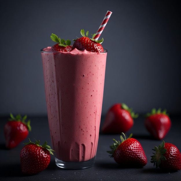 Een romige en verfrissende aardbeiensmoothie