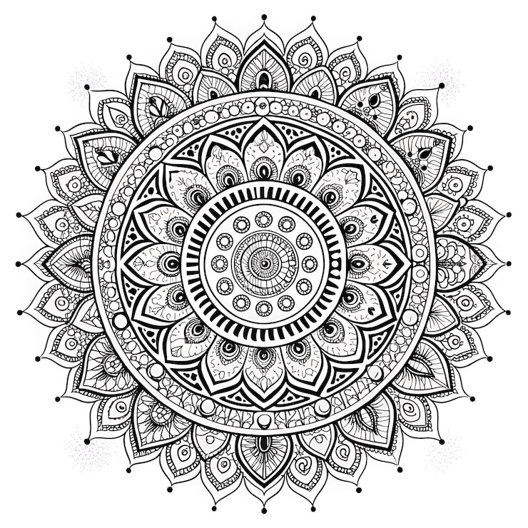 Foto een rond ontwerp met een rond ontwerp dat zegt mandalas