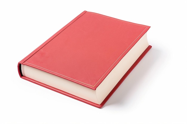 Foto eén rood boek geïsoleerd op witte achtergrond