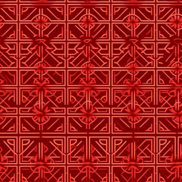 Foto een rood en rood patroon met een ontwerp van een kruis generatieve ai