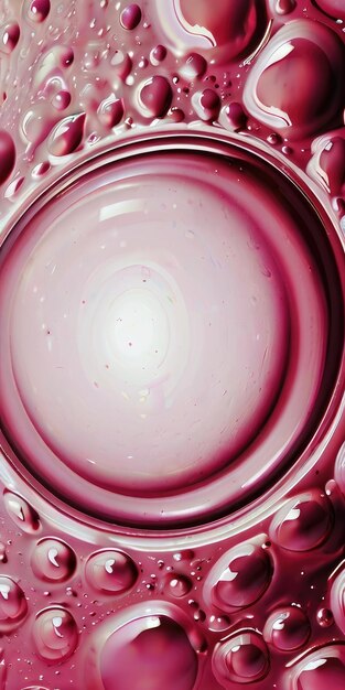 een rood en roze glas met een roze achtergrond en een rode en witte cirkel