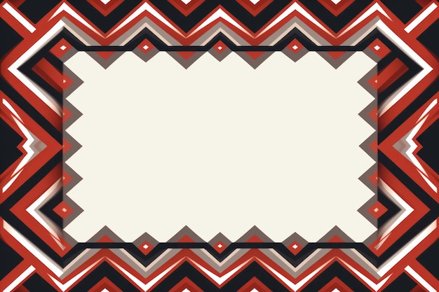 een rood en zwart chevronpatroon met een witte rand