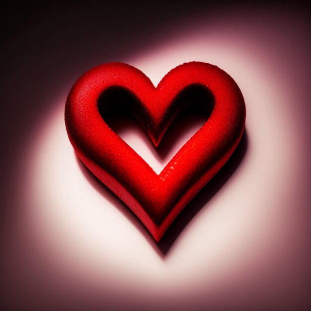 Een rood hart met het woord liefde erop