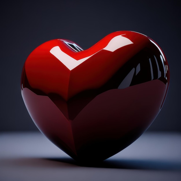 Een rood hart met het woord liefde erop.
