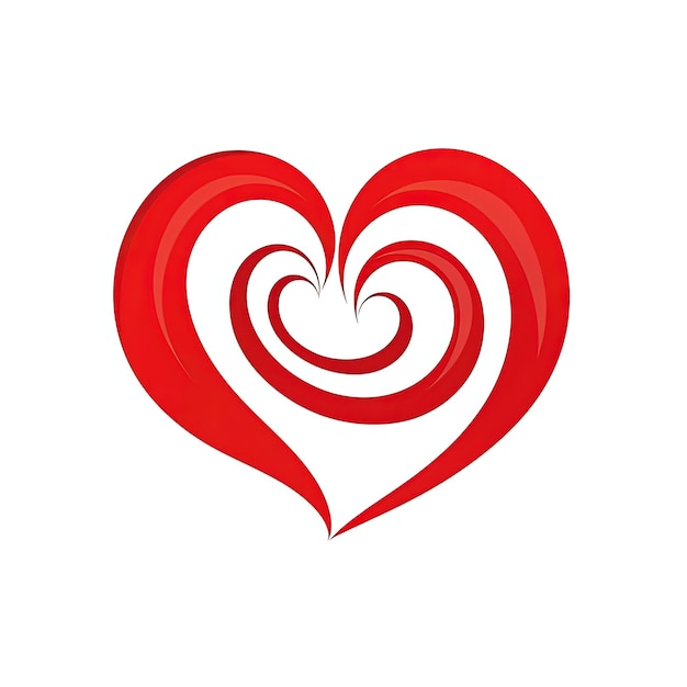 een rood hartontwerp op een witte achtergrond