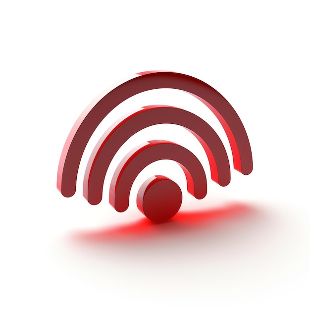 Foto een rood wifi-symbool.