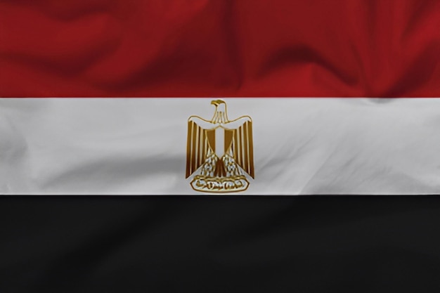 Een rood-wit-zwarte vlag met het woord egypte erop.