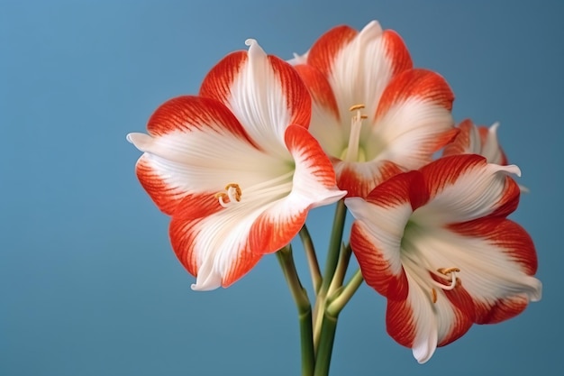 Een rood-witte bloem met een witte streep.