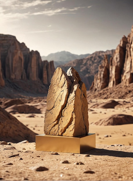 Foto een rots in de woestijn