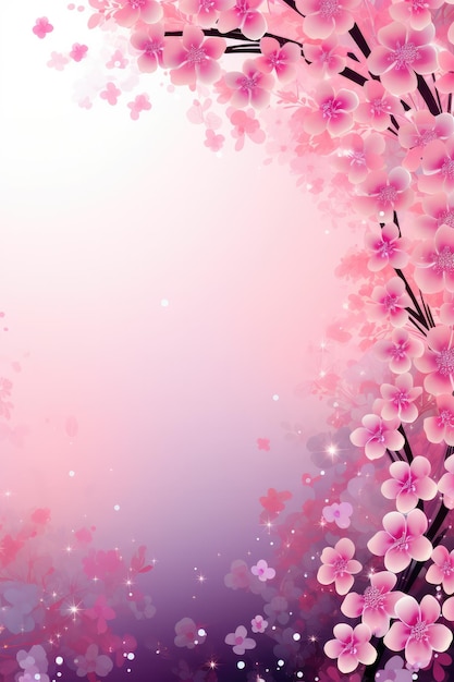 Een roze achtergrond met roze bloemen erop Roze gebruiken als een ontwerpelement Roze bloeiende bloemen Complementaire kleurenpaletten Stijlideeën voor roze achtergronden Groet Sard
