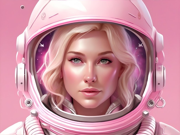 een roze astronaut blonde