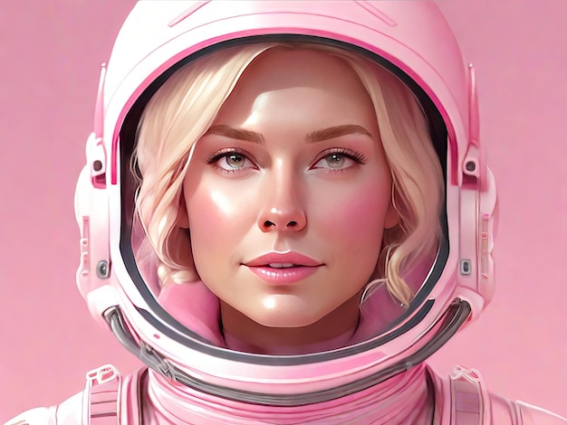 een roze astronaut blonde