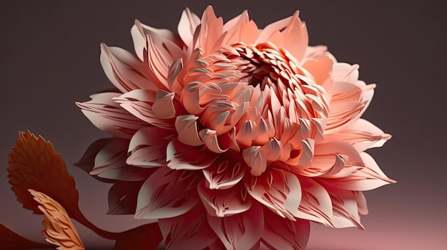 Een roze bloem met een grote bloem in het midden.