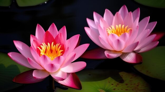 Een roze bloem met het woord lotus erop