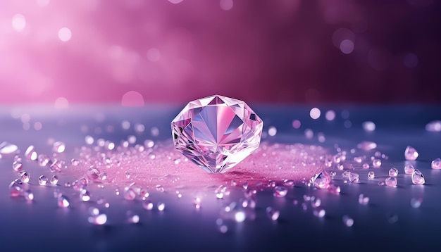 Een roze diamant op een roze achtergrond.