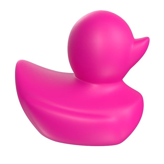 Een roze ducky met een witte achtergrond